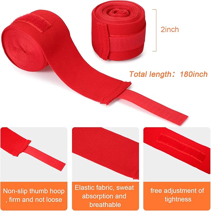 Junkin 6 Pairs Boxing Hand Wraps for Boxing Wraps Wrist Pugilism Handwraps for Men Women Kickboxing Muay Thai MMA