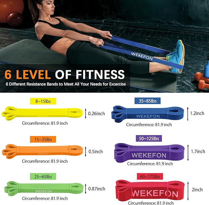 Resistance Bands Set, Pull Up Assist Bands - Stretch Resistance Band - Mobility Band Powerlifting Exercise Bands for Resistance Training, Physical Therapy, Home Workouts
