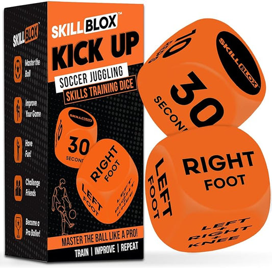 Soccer Kick Up Training Dice (2 pcs) - Soccer Gifts for Boys 8-12 Juggling Skills Game - Training Equipment Accessories (Kick UP DICE)