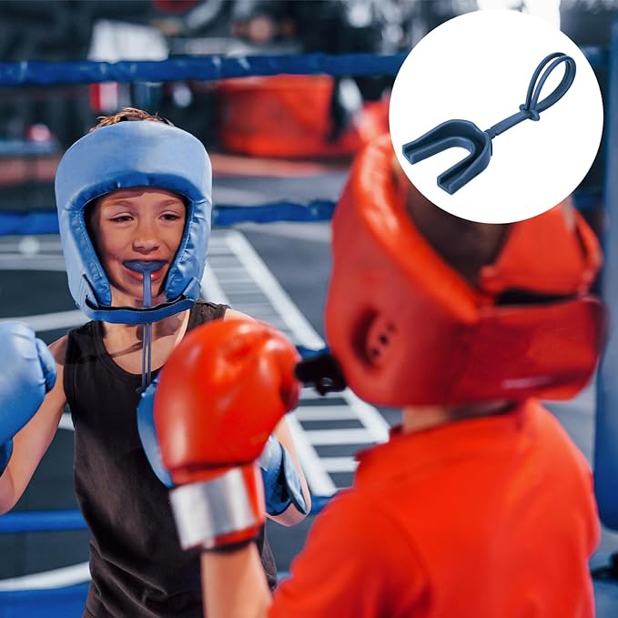 Seematn 40 Pcs Strapped Mouth Guard Bulk Football Mouthguard with Strap Youth Boxing Sports Mouthpieces Adult Mouthguard for Basketball Lacrosse Hockey Wrestling(Blue)