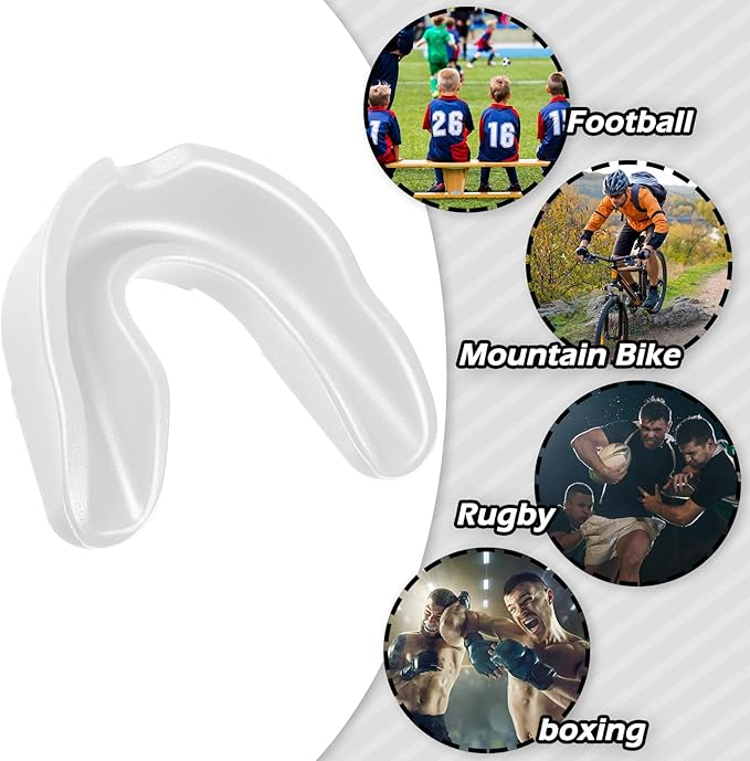 Kathfly 100 Pcs Youth Mouth Guard for Sports Mouthguard Athletic Football Mouth Guard Football Mouthpiece Gum Protection for Boxing Basketball Hockey Karate(White,Black)