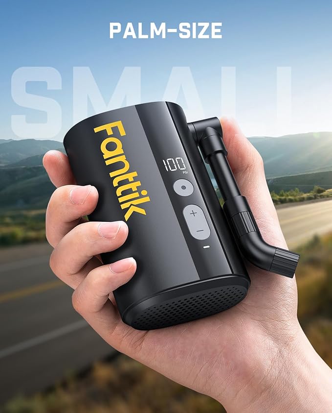 Fanttik X9 Ace Mini Bike Pump, 32s Fast Inflate Bike Pump with Gauge, 150PSI Electric Air Pump with Presta and Schrader Valve, Suitable for Mountain Bike, Road Bike, Electric Bike, MTB
