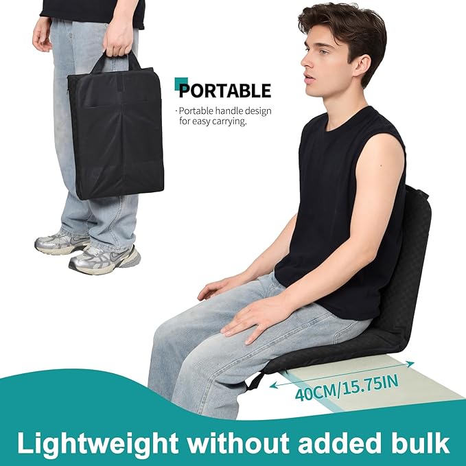 Love&go Portable Stadium Seat with Back Support for Bleachers, Soft Thick Padded Lightweight Seat for Outdoor Sports Concerts Camping