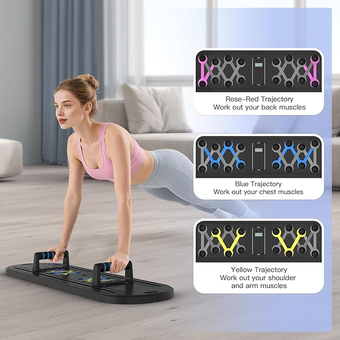 Pilates Board Pilates Reformer Set for Women, 4 in 1 Foldable Pilates Equipment with Timer, Portable Pilates Machine for Home Workout, Fitness, Exercise, Ab, Core
