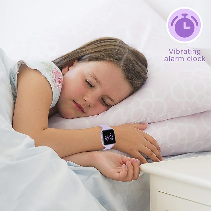 Kids Watches for Girls Boys Digital Sport Watch with Step Counter Pedometer Vibration Alarm Clock, No App Waterproof Fitness Tracker Kids Watch Boys Girls Teens Students Ages 5-16