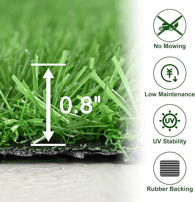 Yescom Sports Sled Strips Turf Gym Turf Flooring for Weight Sled Push Gym Equipment Outdoor Indoor Use 50'x3'x2PCS(300 Sq.Ft) 0.8" H