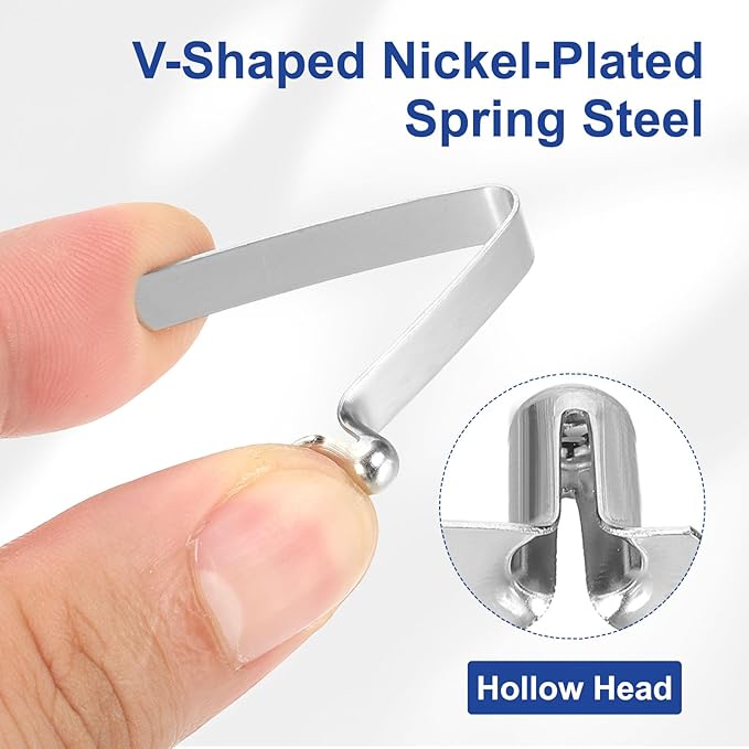 HARFINGTON Single Button Kayak Paddle Snap Spring Clip Spring Steel V-Shaped Hollow Lift Telescopic Locking Tube Pole Clips for Tent Camping