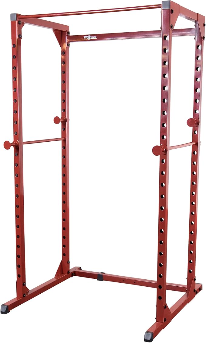 Best Fitness Power Rack - 14-Gauge Steel Home Gym with 500lb Capacity, Chin Bar, 23 Adjustable Safety Bars, Optional LAT & Dip Attachments, Midnight Black