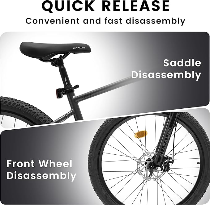 Mountain Bike 24 26 Inch, 21 Speeds Aluminum Frame/High-Carbon Steel Frame, Front Suspension Boys Girls Sport Bike, Adult Teens Bicycle for City Commuters, Summer Ride and Short Trip Camping