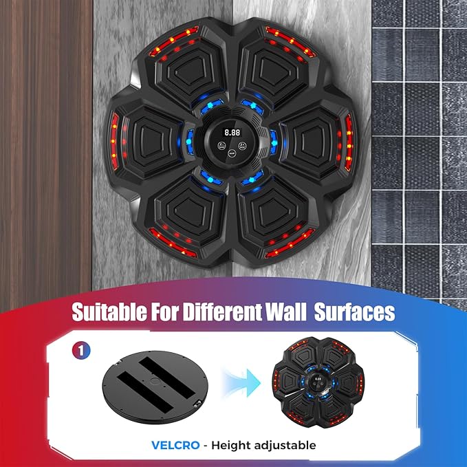 Music Boxing Machine for Adults,Smart Boxing Training Machine,Wall Target Punching Workout for Kids,Reflex Training Suitable for Home,Office,Gym,Fun Fitness Equipment