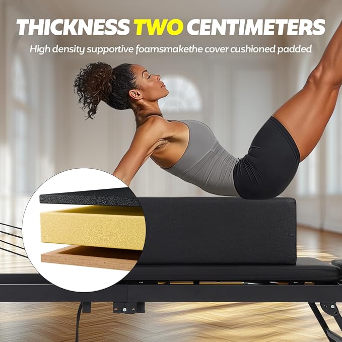 Portable Pilates Sitting Box, Non-Slip Pilates Reformer Sit Box for Home Gym, Pilates Exercise Accessories Suitable for Pilates Boards, Premium Leather and Plywood