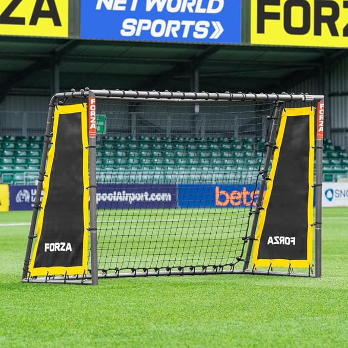 FORZA Steel42 Soccer Goals | Ultra Tough Steel Goal [6 Sizes] | Regulation Size, Weather-Resistant, Portable with Ground Stakes & Optional Rebound Kit