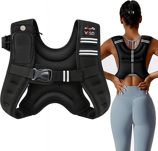 VBSD Weighted Vest Woman 6lb/8lb/12lb/16lb/20lb/25lb/30lb Weight Vest for Women Men Body Weight Vests for Walking Strength Training Running Workout Jogging Fitness