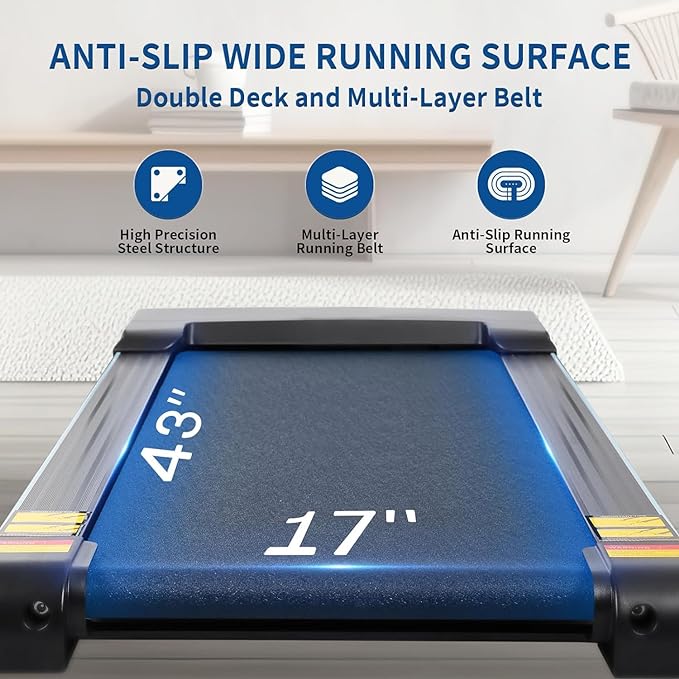 Treadmill with 0-12% Auto Incline Treadmills for Home Folding Treadmill with Incline 15 Pre-Set Training Programs Large LCD Display Running Machine Walking Jogging Running for Office Workout