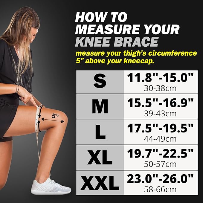 POWERLIX Adjustable Compression Knee Brace for Men & Women, Featuring Stabilizers & Patella Support, Optimal Recovery for Knee Pain, Medical Knee Sleeve for Arthritis, Weightlifting, Dance, Running