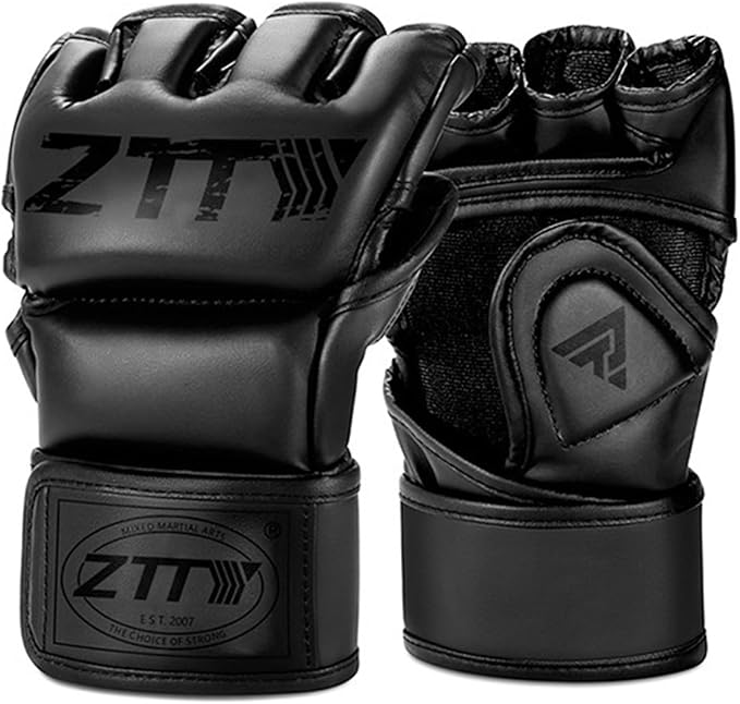 Half- Finger Adjustable Training MMA Gloves XL for Men and Women Ideal for Boxing and Kickboxing with Wrist Support and an Open Palm Design These Gloves are Made from PU Leather