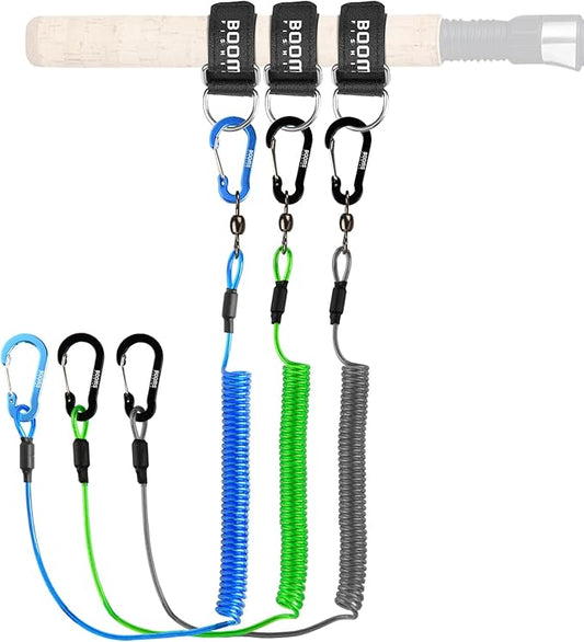 Booms Fishing T02 Fishing Pole Tether, Kayak Paddle Leash, Paddle Board Fishing Accessories, Heavy Duty Fishing Lanyard for Fishing Tools/Rods/Paddles