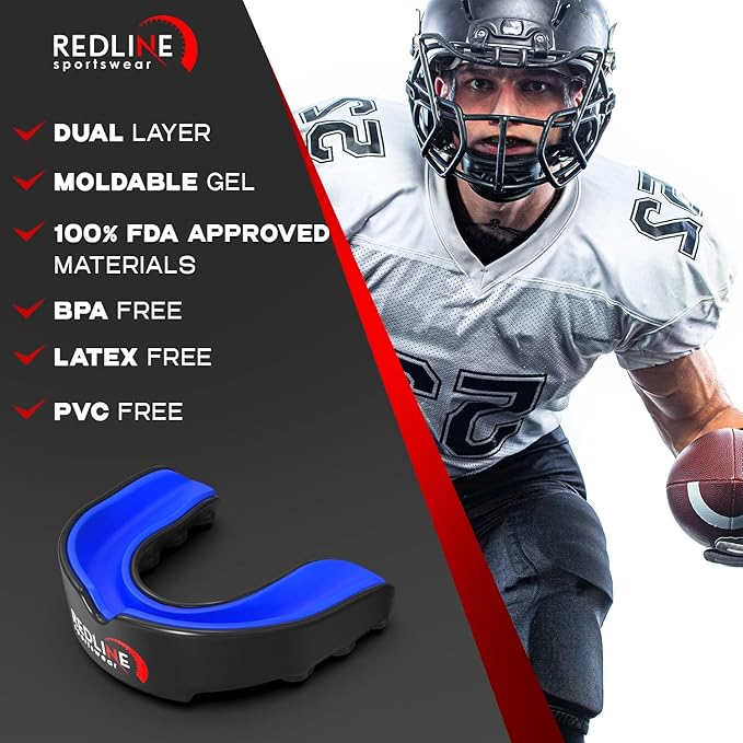 Sports Mouth Guard for Boxing, Football, MMA, Wrestling, Muay Thai, Hockey & Lacrosse Custom Fit Mouthguard for Men, Women, Kids & Youth Case Included, Comfortable, BPA Free, Braces Compatible