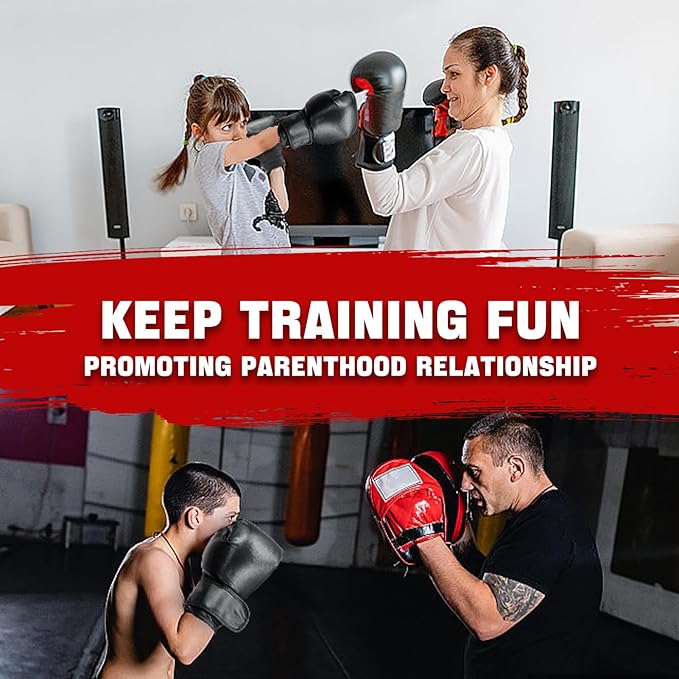 14 Pcs Boxing Set Boxing Equipment Set for Beginners Including 2 Pair of 6 oz Boxing Gloves Headgear Helmet Hand Wraps Mouth Guards Gifts for Kids Beginners Training Equipment