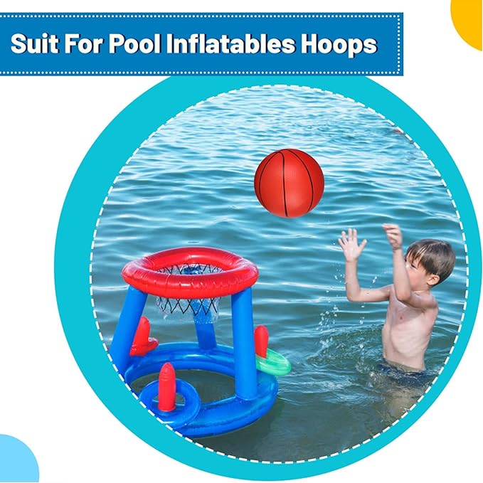 6" Small Basketballs for Kids, Toddler 6 Inch Little Ball for Over Door Mini Hoop, Silence Rubber Basketball Ball for Indoor Outdoor, Beach Sand Toy Balls for Pool Hoop 3PCS with Pump