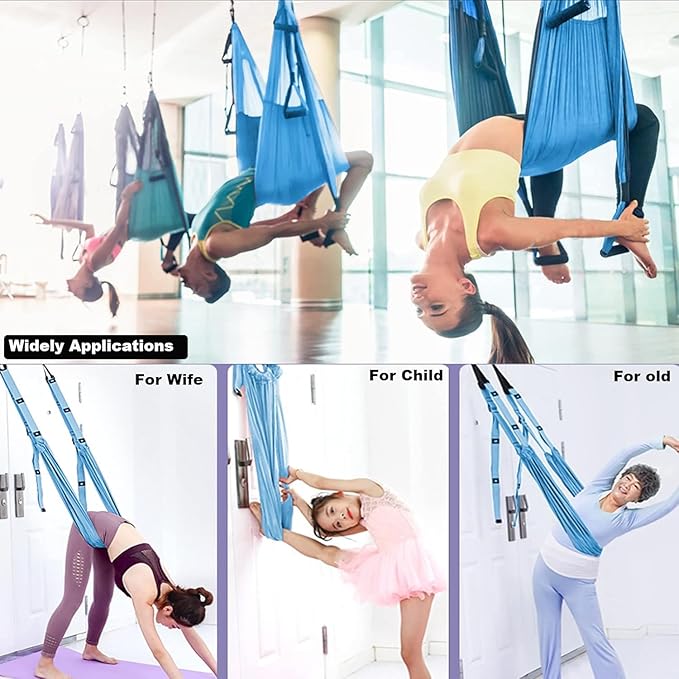 Yoga Set 4 in 1 Yoga Equipment Set. Anti-Burst and Slip Resistant Yoga Ball. Leg Stretcher Strap for Pilates. Free Weight Hula Hoop for Workout. Figure 8 Fitness Resistance Band