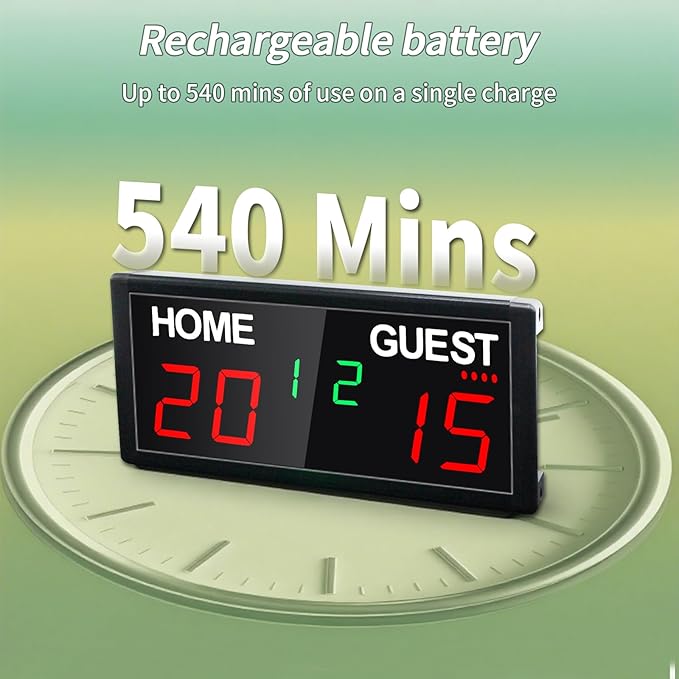 Portable Wireless Digital Scoreboard with Remote Control - Bright LED Display, Multiple Sport Modes & Long Battery Life for Outdoor/Indoor Games, Volleyball, Basketball, Cornhole, Pickleball