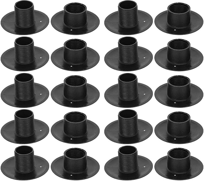 10 Pair of Foosball Machine Bushings,Threaded Structure Foosball Table Parts, Light Weight Table Football Bushings Rods, Black