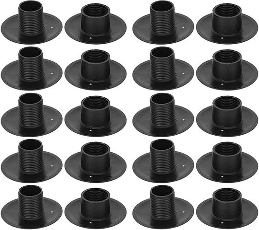 10 Pair of Foosball Machine Bushings,Threaded Structure Foosball Table Parts, Light Weight Table Football Bushings Rods, Black