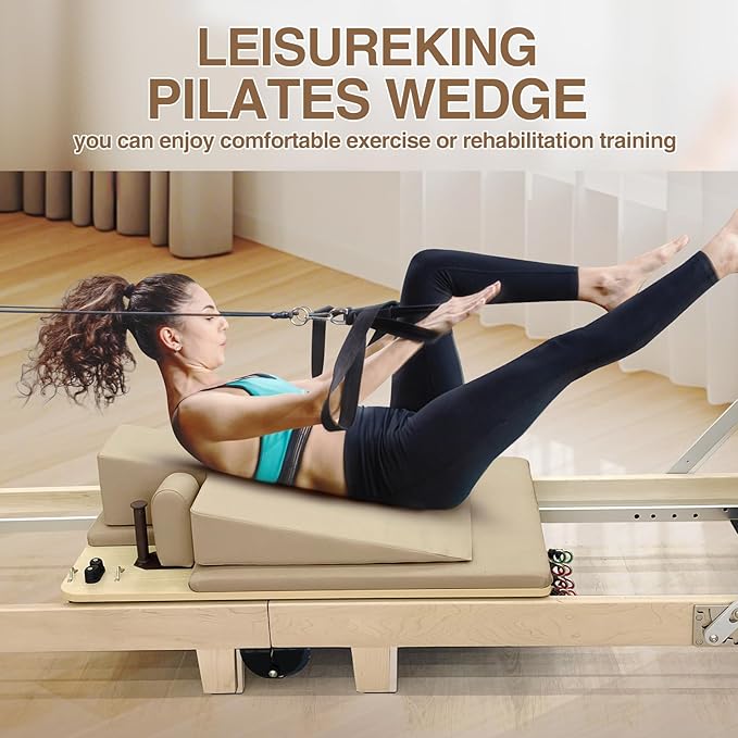 Large Upholstered Pilates Wedge for Pilates Reformer, Exercise Equipment for Pilates Reformer Machine, Workout Pad for Floor Exercises, Ideal for Home Pilates and Studio Use