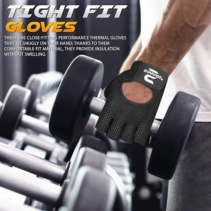 Workout Gloves for Men and Women Weight Lifting Gloves Gym Fitness Exercise Cycling Pull ups Microfiber Lightweight Breathable Non-Slip Silicone Padded Palm Grip Protection