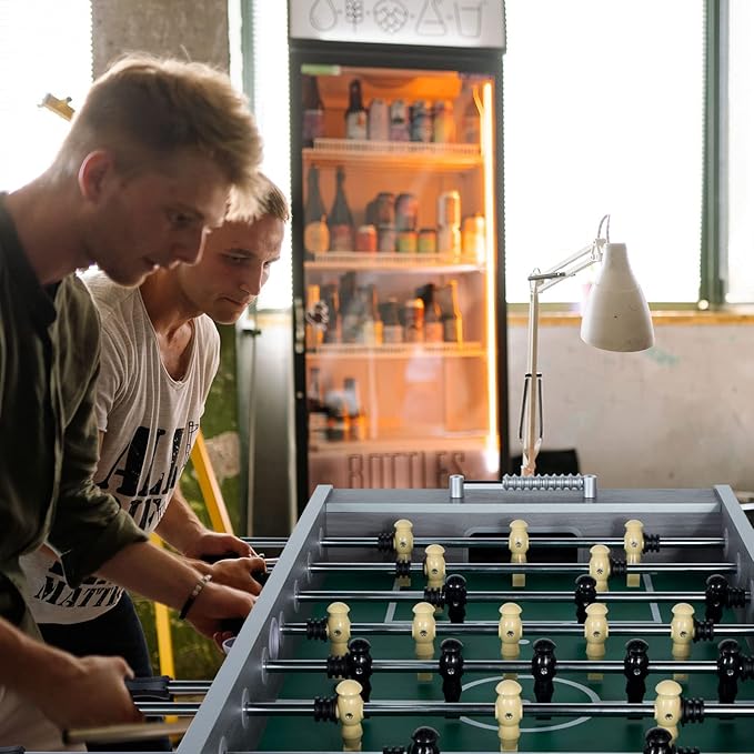 Large Size Foosball Table Adult Size, Full Size Soccer Game Table w/2 Balls, Leg Levelers & Heavy-Duty Legs, Durable Arcade Football Table for Game Room, Home, Office, Party