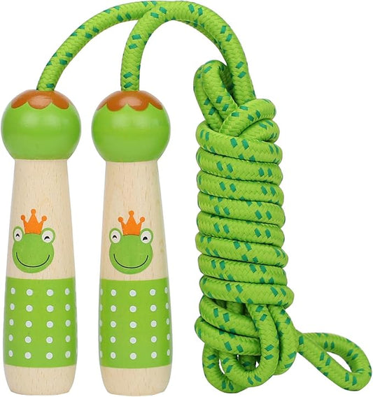 EGOSKY Jump Rope Kids, 7.2ft Children Adjustable Cotton Skipping Rope with Wooden Handle for Boys Girls Fitness Outdoor Activity