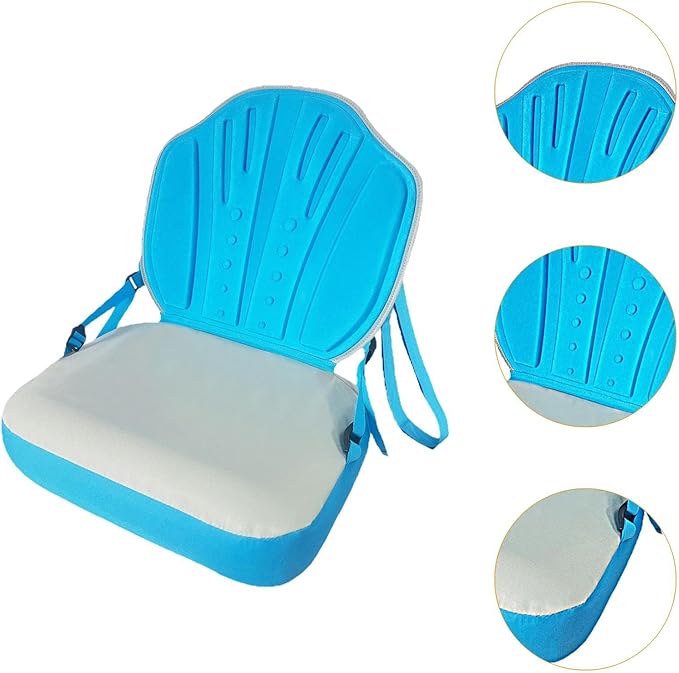 Kayak Seat Inflatable Adjustable Strap with Backrest Paddle for Kayaks Rafting