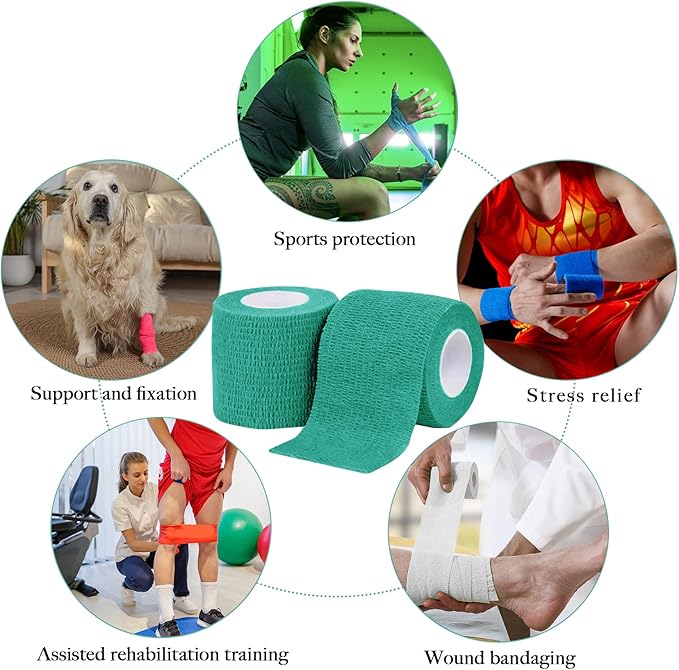 125 Rolls Self Adhesive Bandage Wrap 2 inch Cohesive Bandage Wrap Stretch Bandages Wraps Tape Elastic Self-Adherent Tape for Wrist Ankle Sports Swelling Sprains （Rich Color）