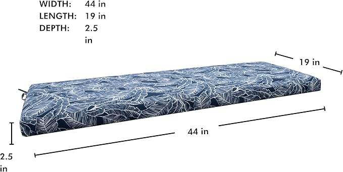 Tommy Bahama Bench Cushion, 44" X 19" X 2.5", Pacific Zaffre