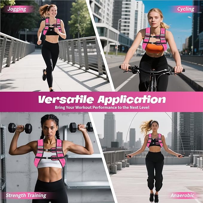 VBSD Weighted Vest Woman 6lb/8lb/12lb/16lb/20lb/25lb/30lb Weight Vest for Women Men Body Weight Vests for Walking Strength Training Running Workout Jogging Fitness