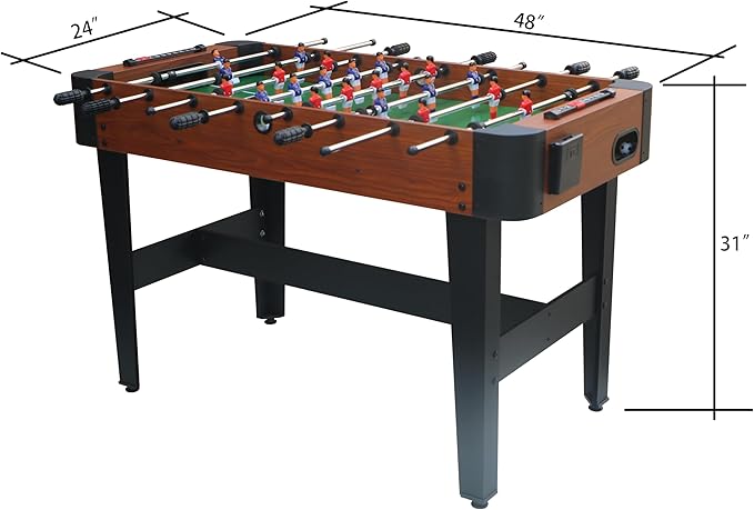 4ft/4.5ft Foosball Table and Balls Set for Adults and Kids, Soccer Game Table, Sturdy Football Table Arcade with Cup Holders & Heavy-Duty Legs, for Indoor or Outdoor