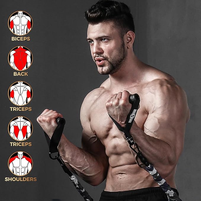 INNSTAR Cable Handles Gym Equipment, Resistance Band Handles with Solid ABS Core Grips, D Handle Cable Attachment, Heavy Duty Exercise Handles, Cable Machine Handles