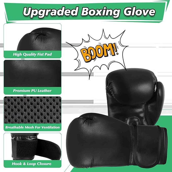 Kids Punching Bag Set, 2.75ft Filled Heavy Bag Kickboxing Bag with 2KG Sponge & 6oz Gloves, Hanging Boxing Bag for Kids Youth Boxing, MMA, Muay Thai, Karate, Martial Art, Home Gym Training