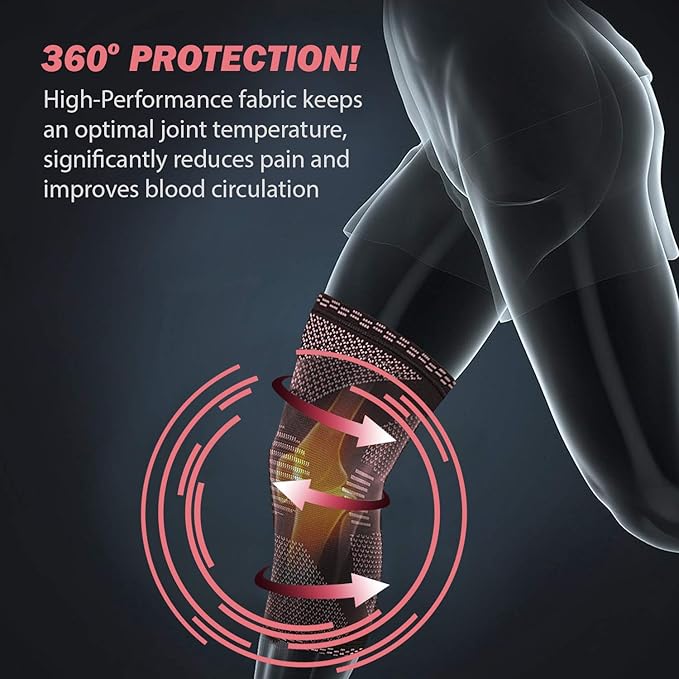 POWERLIX Leg Sleeve - Best Knee Brace for Leg Pain for Men & Women Knee Support for Running, Basketball, Volleyball, Weightlifting, Gym, Workout, Sports Please Check Sizing Chart