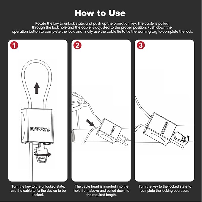 Adjustable Cable Locks with 3 Keys | L 3.28ft x D 1/6in Aluminum Steel Cable Padlock for Bikes, Gate, Lockers & Outdoor Gear | Keyed Different & Silver