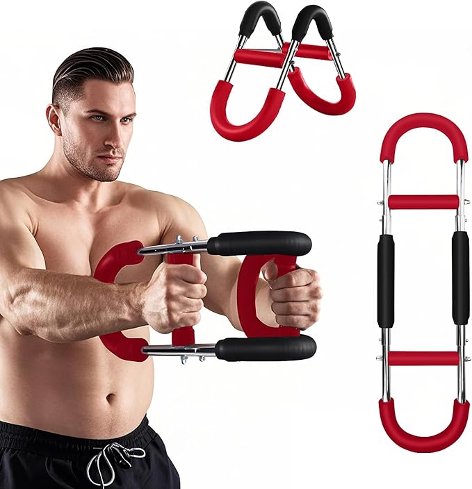 Twister Arm and Chest Muscle Trainer, U-Shape Power Twister Arm Exerciser Adjustable, Shoulder, Biceps, Triceps, Back and Forearm Chest Enhanced Exercise, Upper Body Strength Training