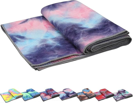 Yoga Towels , Non Slip Hot Yoga Towel Skidless Waffle Texture, 100% Absorbent Odorless Microfiber Yoga Blanket, Standard Sized 24 inchx1
