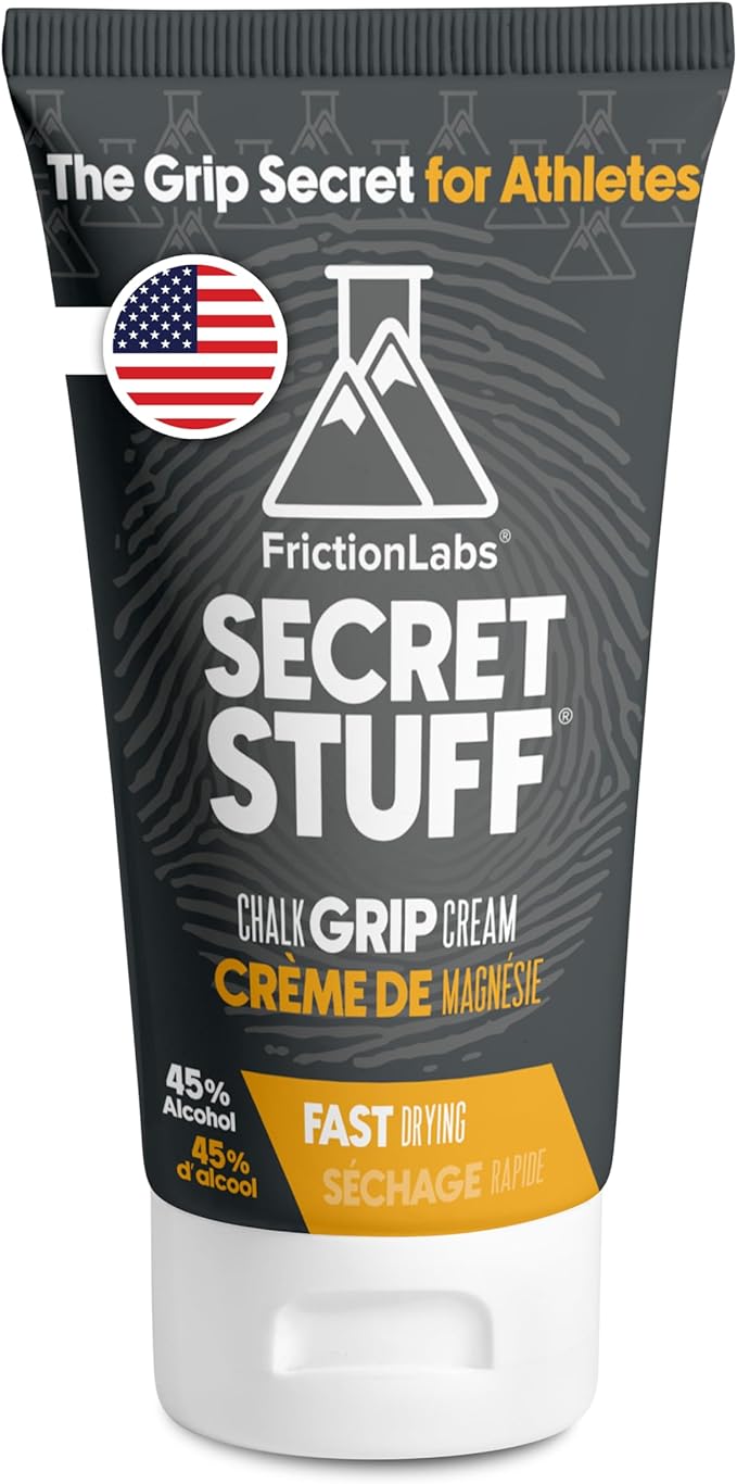 Friction Labs Quick Grip Secret Stuff Liquid Chalk for Athletes - Made in USA - Skin Friendly - Rock Climbing, Weightlifting, Gym, Tennis - Trusted by 100+ Pro Athletes - Best Workout Chalk - 75mL