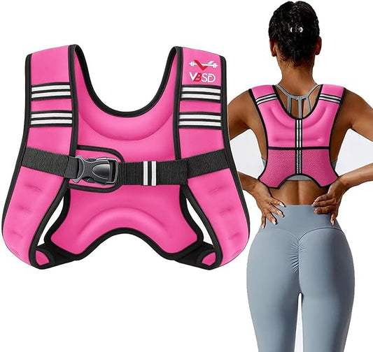 VBSD Weighted Vest Woman 6lb/8lb/12lb/16lb/20lb/25lb/30lb Weight Vest for Women Men Body Weight Vests for Walking Strength Training Running Workout Jogging Fitness