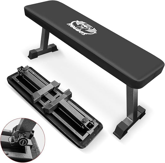 Flat Bench, Flat Weight Workout Exercise Bench Easy,Assembly,Foldaway Bench for Adjustable Dumbbells or an Adjustable Dumbbell Set,Strength Training Bench Press