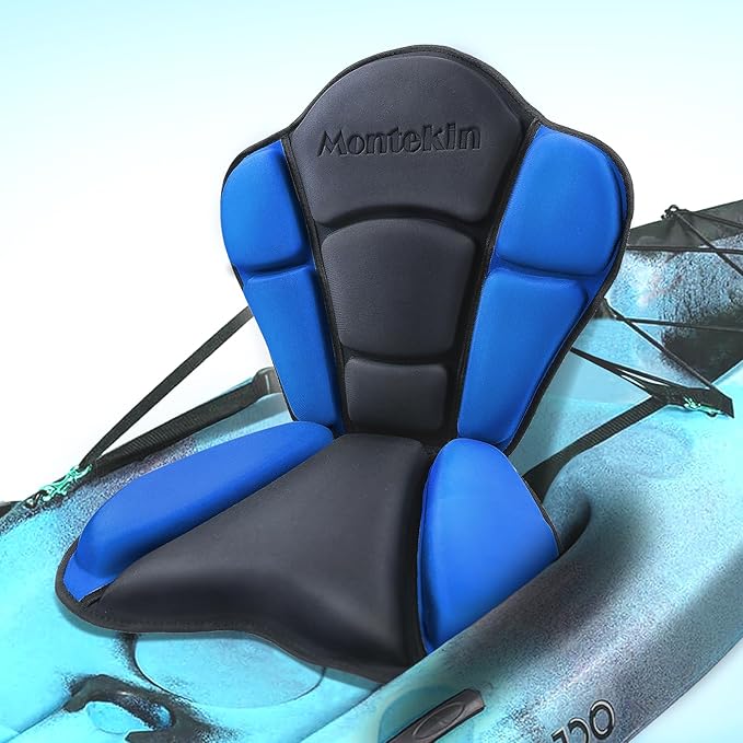 Thickened Kayak Seat with Back Support, Sit On Top Cushioned Canoe Backrest Molded Foam Seat for SUP Paddle Board Fishing Boat Long Trip
