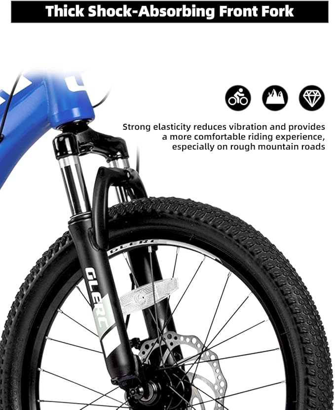 Glerc 20 24 Inch Kids Bike, Kids Mountain Bike for Boys and Girls Ages 6-14, 21-Speed Skyline Bicycle with Front Suspension and Disc Brakes, Multiple Colors