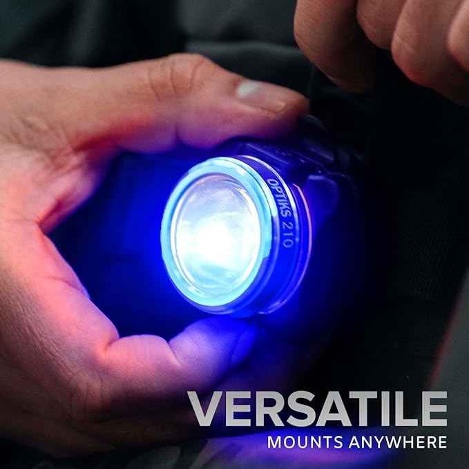 OPTIKS-Blue Rear Bike Light: 220 Lumens - USB Rechargeable -10hr Max - Water Resistant - 5 Modes - Blue LED - or Red SOS - Back Lights for Bicycles Seat Post