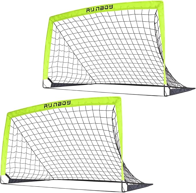 RUNBOW 5x3 ft Portable Kids Soccer Goal for Backyard Practice Soccer Net with Carry Bag